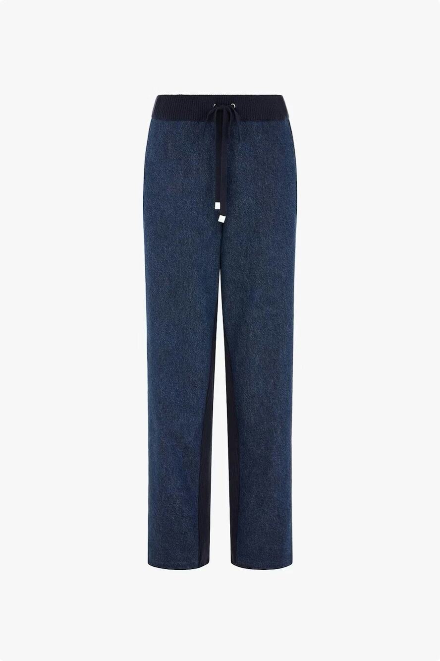 Aligne LB Lucia Knitted Denim Trousers Cotton Navy L